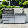 Stock in USA Warehouse Hot Sale Summer Backyard BBQ Grills 304 SS Modular Outdoor Kitchen Set With Sink Faucets Storage