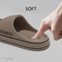 Feslishoet Women Letter Slippers Beach Slides Solid Color Mens Thick Sole Indoor Bathroom Anti Slip Shoes Summer Couple Sandals