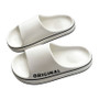 Feslishoet Women Letter Slippers Beach Slides Solid Color Mens Thick Sole Indoor Bathroom Anti Slip Shoes Summer Couple Sandals