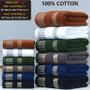 2pcs Black Cotton Towels 34x74cm/70x140cm Embroidered Hotel Bathroom Towels For Adult Quick-Dry Thicken Soft Face Bath Towels