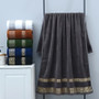 2pcs Black Cotton Towels 34x74cm/70x140cm Embroidered Hotel Bathroom Towels For Adult Quick-Dry Thicken Soft Face Bath Towels