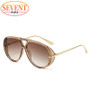 Oversized Oval Punk Pilot Sunglasses Women Big 2025 Luxury Brand Vintage Metal Frame Sun Glasses for Ladies UV400 Shield Eyewear