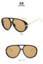 Oversized Oval Punk Pilot Sunglasses Women Big 2025 Luxury Brand Vintage Metal Frame Sun Glasses for Ladies UV400 Shield Eyewear