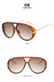 Oversized Oval Punk Pilot Sunglasses Women Big 2025 Luxury Brand Vintage Metal Frame Sun Glasses for Ladies UV400 Shield Eyewear