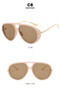Oversized Oval Punk Pilot Sunglasses Women Big 2025 Luxury Brand Vintage Metal Frame Sun Glasses for Ladies UV400 Shield Eyewear