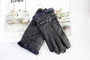 Sheepskin Fur Gloves Men's Thick Winter Warm Large Size Outdoor Windproof Cold Hand Stitching Sewn Leather Finger Gloves