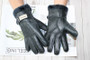 Sheepskin Fur Gloves Men's Thick Winter Warm Large Size Outdoor Windproof Cold Hand Stitching Sewn Leather Finger Gloves
