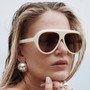 Fashion Large Frame Niche Lady Sunglasses UV400 Outdoor Polarized Driving Men Sun Glasses Support Color Changing Myopia Lens