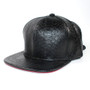Wholesale Black Snakeskin PU Leather Common Fabric 6-Panel Fashion Cap-Logo Embroidered Adjustable Strapback Hat for Unisex