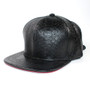 Wholesale Black Snakeskin PU Leather Common Fabric 6-Panel Fashion Cap-Logo Embroidered Adjustable Strapback Hat for Unisex
