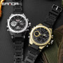 SANDA 6008 Hot Selling Fashion Casual Sport Silicone Strap Watch Digital Quartz Wristwatch Gift Couple Watches for Men and Women