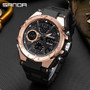 SANDA 6008 Hot Selling Fashion Casual Sport Silicone Strap Watch Digital Quartz Wristwatch Gift Couple Watches for Men and Women