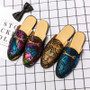 2026 Men Party Dress Shoes Loafer Genuine Leather Slippers Wear Wedding Fashion Trend Half Slippers Summer Men's Shoes