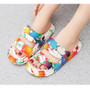 2024 New Thick-soled EVA Cave Shoes Women's Summer Wear Non-slip Beach Soft-soled Semi-Slippers Fashion Printed Sandals