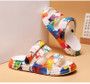 2024 New Thick-soled EVA Cave Shoes Women's Summer Wear Non-slip Beach Soft-soled Semi-Slippers Fashion Printed Sandals