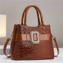 Fashionable New Women's 3-Layer Handbag Trendy Bright Leather Shoulder Bag Large Capacity Crossbody City Commuter Tote Bag Women