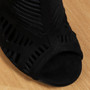 2024 Spring and Summer New Round Toe Open Toe Laser Hollow-out 11cm Sexy Fashion All-match Cool Boots 42