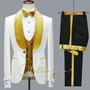 Fashion Designs Men Suits Groomsman Black Floral Jacket Burgundy Velvet Lapel Formal Groom Wear Wedding Party Dress Prom Tuxedos