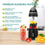 Customized Color Automatic 6 Blade Portable Smoothie Juice Maker with a Travel Lid Portable USB Blender Type-C Personal Blender
