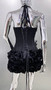 Black Red Color Women Sexy Strapless Laced-up Tops Florlas Bodycon Mini Skirt Set Celebrate Birthday Party Cocktail Dress