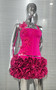 Black Red Color Women Sexy Strapless Laced-up Tops Florlas Bodycon Mini Skirt Set Celebrate Birthday Party Cocktail Dress