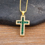 AIBEF New Arrivals Cross Crystal Pendant Necklace Copper Cubic Zircon Choker 6 Colors Choice Religion Jewelry Accessory Gift
