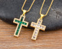 AIBEF New Arrivals Cross Crystal Pendant Necklace Copper Cubic Zircon Choker 6 Colors Choice Religion Jewelry Accessory Gift