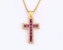 AIBEF New Arrivals Cross Crystal Pendant Necklace Copper Cubic Zircon Choker 6 Colors Choice Religion Jewelry Accessory Gift