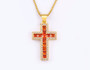 AIBEF New Arrivals Cross Crystal Pendant Necklace Copper Cubic Zircon Choker 6 Colors Choice Religion Jewelry Accessory Gift