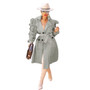 ANSZKTN Spring Fall Stacked Sleeve Midi Women'S Trench Coats Long for Ladies Women
