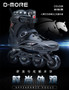 STANLEY Fitness Single Row Professional Inline Roller Skates 4x80mm Wheels Summer Winter PU Men Black