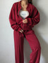 Gray Straight Pants Two Pieces Sets Women Outfit Long Sweatpants Street Wear Zipper Jacket Track Suits Sweatshirt Sets For Women
