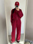 Gray Straight Pants Two Pieces Sets Women Outfit Long Sweatpants Street Wear Zipper Jacket Track Suits Sweatshirt Sets For Women