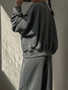 Gray Straight Pants Two Pieces Sets Women Outfit Long Sweatpants Street Wear Zipper Jacket Track Suits Sweatshirt Sets For Women