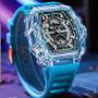TINAIBIN Men's Watch 2024 New Design Transparent Tonneau Watch for Men Waterproof Luxury Sport Out Door Wristwatch Montre Homme
