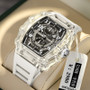 TINAIBIN Men's Watch 2024 New Design Transparent Tonneau Watch for Men Waterproof Luxury Sport Out Door Wristwatch Montre Homme