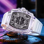 TINAIBIN Men's Watch 2024 New Design Transparent Tonneau Watch for Men Waterproof Luxury Sport Out Door Wristwatch Montre Homme
