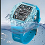 TINAIBIN Men's Watch 2024 New Design Transparent Tonneau Watch for Men Waterproof Luxury Sport Out Door Wristwatch Montre Homme