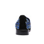 NA074 2022 Embroidery Men Flats Blue Fretwork Loafers Slip on Party Shoes Men Vintage Casual Shoes Mixed Stone Flat Heel Shoes