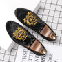 Stylish Embroidery Suede Leather Dress Shoes Men Leather Office Loafers Shoes Slip-on Driving Walking Style Men's Boat Shoes