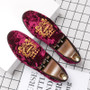Stylish Embroidery Suede Leather Dress Shoes Men Leather Office Loafers Shoes Slip-on Driving Walking Style Men's Boat Shoes