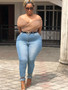 Women's Plus Size 5XL-8XL Summer Mid Waist Stretch Slim Fit Legging Wholesale Black Gray Feet Skinny Pencil Denim Jeans Pants