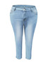Women's Plus Size 5XL-8XL Summer Mid Waist Stretch Slim Fit Legging Wholesale Black Gray Feet Skinny Pencil Denim Jeans Pants