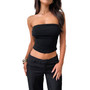 Stylish Pleated Slim Tube Top Soft Breathable Comfortable Clothes For Women Daily Wear Sexy Sleeveless Vest Summer Streetwear