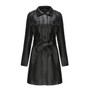 Leather Clothing Women's Fashion Solid Color Lapel Zipper Slim Long Sleeve with Belt Faux Leather Elegant Office Street Jacket