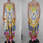 Plus Size Women Clothing Slip Maxi Dress  Wholesale Summer Print Loose Elegant Pockets Draped Dresses High Quality Dropshipping