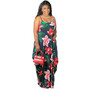 Plus Size Women Clothing Slip Maxi Dress  Wholesale Summer Print Loose Elegant Pockets Draped Dresses High Quality Dropshipping