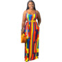 Plus Size Women Clothing Slip Maxi Dress  Wholesale Summer Print Loose Elegant Pockets Draped Dresses High Quality Dropshipping