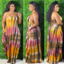 Plus Size Women Clothing Slip Maxi Dress  Wholesale Summer Print Loose Elegant Pockets Draped Dresses High Quality Dropshipping