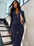 Women's Casual Sporty Fitness Outfit Long Sleeve Zipper Jumpsuit Female Workout Rompers Skinny Activity Wear Overalls Tops